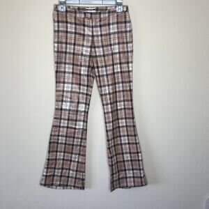 vintage y2k guess shimmer glitter plaid bell bottoms flare pants 27